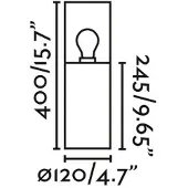Faro Sokkellamp buiten Kila, alu / grijs / zink, Aluminium, Modern, Sokkellamp