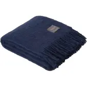 Stackelbergs Mohair Deken Gerolde Franje 130x170 Cm - Plaids & dekens Wol Denim Blue - 4192