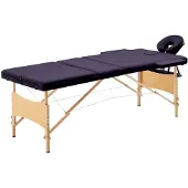 vidaXL Massagetafel inklapbaar 3 zones hout paars