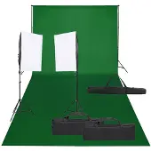 vidaXL Fotostudioset met verlichtingsset en achtergrond