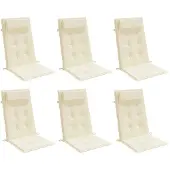 vidaXL Stoelkussens 6 st hoge rug oxford stof crèmekleurig