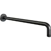 Brauer Black Carving thermostatische inbouw regendouche SET 03 met 20 cm douchekop en gebogen muurarm en staaf handdouche en doucheslang en wandaansluitbocht mat zwart