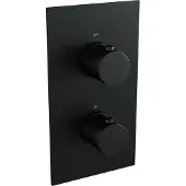 Brauer Regendoucheset Inbouw Black Carving Thermostatisch 20cm met 3-Weg Omstelling, Plafondarm, Glijstang en Staaf Handdouche Mat Zwart