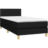 vidaXL Boxspring met matras stof zwart 90x190 cm
