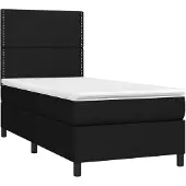 vidaXL Boxspring met matras stof zwart 90x190 cm