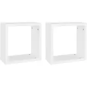 vidaXL Wandschappen kubus 2 st 30x15x30 cm wit