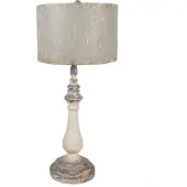 Clayre & Eef Tafel lamp, diameter 33 cm, hoogte 75 cm, beige, ijzer