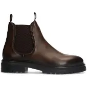Manfield Bruine leren chelsea boots | Maat 42