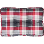 vidaXL Palletkussen 50x40x12 cm stof ruitpatroon rood