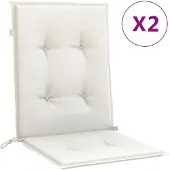 vidaXL Stoelkussens 2 st lage rug 100x50x4 cm stof gemêleerd crème