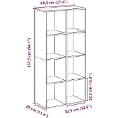 vidaXL Kamerscherm / boekenkast 69,5x29x137,5 cm hout betongrijs