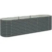 vidaXL Plantenbak verhoogd 320x80x81 cm gegalvaniseerd staal grijs