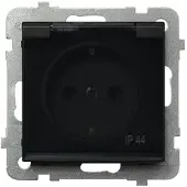 Ospel GPH-1RS/m/33/d, zwart, IP44, 16 A, 71 mm, 42 mm, 71 mm