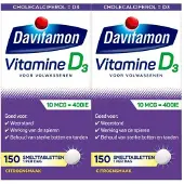 Davitamon 2x Vitamine D 10 Mcg Volwassenen 150 Smelttabletten