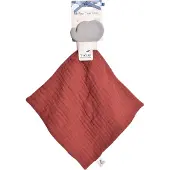 Tikiri knuffeldoekje olifant junior 25 x 23 cm rubber rood