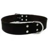 Brekz Leren Halsband Zwart 70 cm x 40 mm