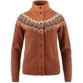 Fjällräven Vest Women Övik Knit Cardigan Autumn Leaf Desert Brown-M