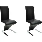 vidaXL Eetkamerstoelen 2 st kunstleer zwart