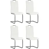 vidaXL Eetkamerstoelen 43x55x100 cm kunstleer wit 4 st online kopen