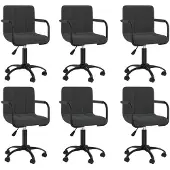 vidaXL Eetkamerstoelen 6 st draaibaar fluweel zwart