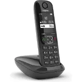 Gigaset AS690, analoge/DECT telefoon, draadloze headset, luidsprekerfunctie, 100 nummers, nummerherkenning, zwart