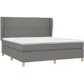 vidaXL Boxspring met matras stof donkergrijs 180x200 cm