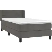 vidaXL Boxspring met matras fluweel donkergrijs 80x200 cm
