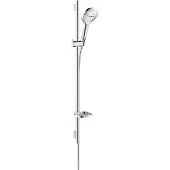 Hansgrohe Raindance Select E - Glijstangset 120, 3jet, EcoSmart 9l/min, wit/chroom 26623400