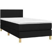 vidaXL Boxspring met matras stof zwart 90x190 cm