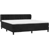 vidaXL Boxspring met matras fluweel zwart 160x200 cm