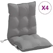 vidaXL Stoelkussens 4 st lage rug oxford stof grijs