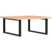 vidaXL Badkamer wandschap staal en massief eikenhout