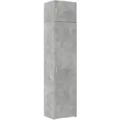 vidaXL Opbergkast smal 50x42,5x225 cm bewerkt hout betongrijs