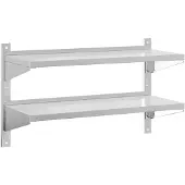 vidaXL Wandschap 2-laags 100x40x60 cm roestvrijstaal zilverkleurig