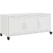 vidaXL Tv-meubel 100,5x39x43,5 cm staal wit