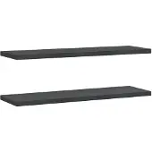 vidaXL Wandschappen 2 st 100x30 cm roestvrijstaal zwart