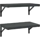 vidaXL Wandschappen 2 st 50x30 cm roestvrijstaal zwart