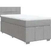 vidaXL Boxspring met matras stof lichtgrijs 80x200 cm