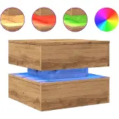 vidaXL Salontafel met LED-verlichting 50x50x40cm artisanaal eikenkleur