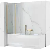 REA Het Agat-2 100 Opklapbare Badkuipscherm Brush Gold
