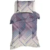 Romanette Dekbedovertrek Valmont Blauw / Lila Flanel-140 x 200 / 220 cm | 1-Persoons