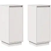 vidaXL Dressoirs 2 st 31,5x34x75 cm massief grenenhout wit