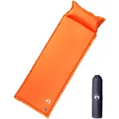 vidaXL Kampeermatras met kussen zelfopblazend 1-persoons oranje