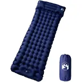 vidaXL Kampeermatras met kussen zelfopblazend 1-persoons marineblauw