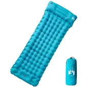 vidaXL Kampeermatras met kussen zelfopblazend 1-persoons blauw