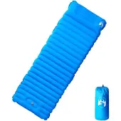 vidaXL Kampeermatras met kussen zelfopblazend 1-persoons blauw
