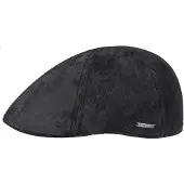 Stetson Flat Cap | Leer | Zwart - zwart