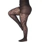 Pamela mann Plus Size panty met panterprint 30 denier zwart female | Maat: 44-46