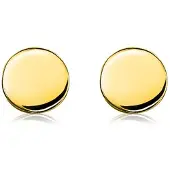 Zinzi zilveren oorknoppen geel verguld glad rond 6mm ZIO1376G