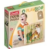 Quercetti Four Puzzle Play Bio Endangered Animals Geel Kinderen